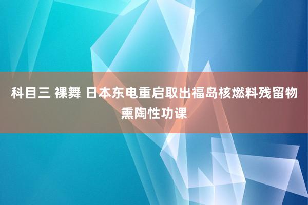 科目三 裸舞 日本东电重启取出福岛核燃料残留物熏陶性功课