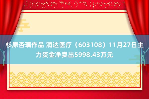 杉原杏璃作品 润达医疗（603108）11月27日主力资金净卖出5998.43万元