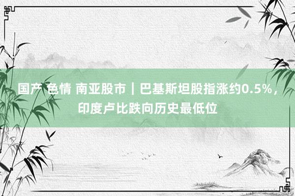 国产 色情 南亚股市｜巴基斯坦股指涨约0.5%，印度卢比跌向历史最低位