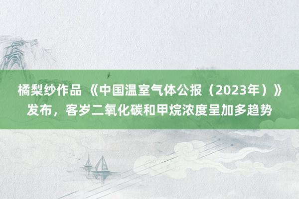 橘梨纱作品 《中国温室气体公报（2023年）》发布，客岁二氧化碳和甲烷浓度呈加多趋势