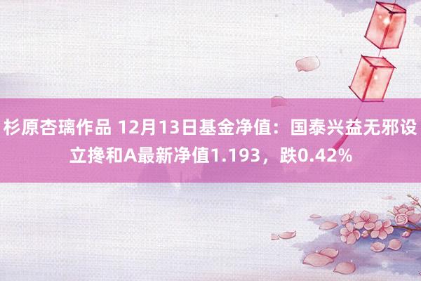 杉原杏璃作品 12月13日基金净值：国泰兴益无邪设立搀和A最新净值1.193，跌0.42%