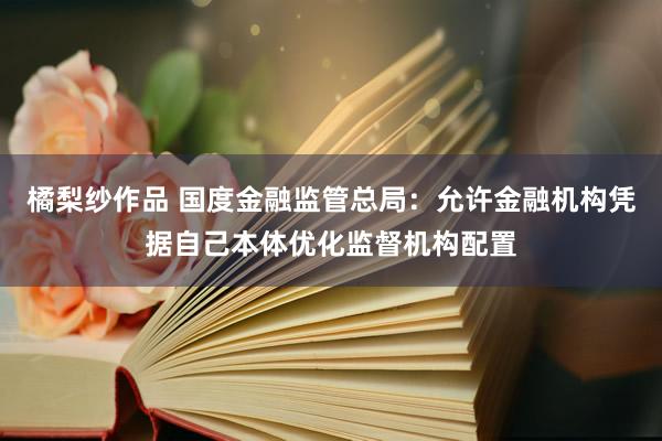 橘梨纱作品 国度金融监管总局：允许金融机构凭据自己本体优化监督机构配置