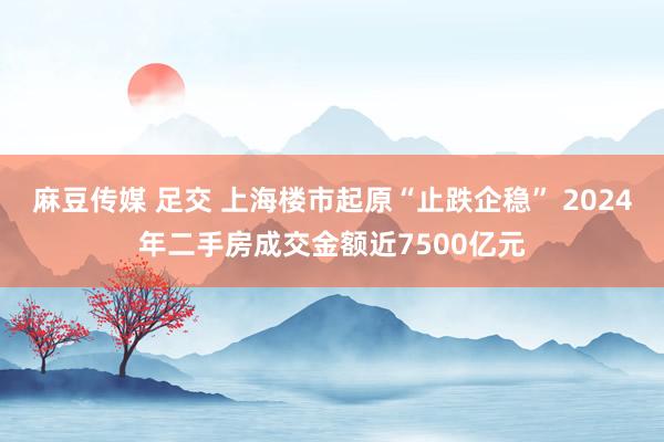 麻豆传媒 足交 上海楼市起原“止跌企稳” 2024年二手房成交金额近7500亿元