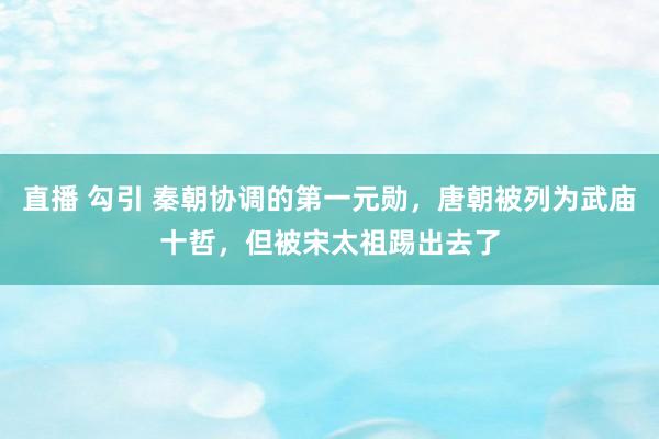 直播 勾引 秦朝协调的第一元勋，唐朝被列为武庙十哲，但被宋太祖踢出去了